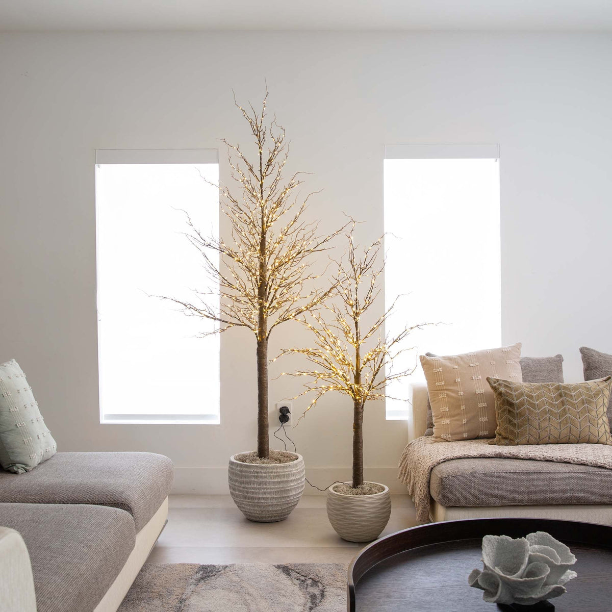 Nearly Natural Pre-Lit Brown Twig Artificial Christmas Tree - 4' - Warm White LED Lights