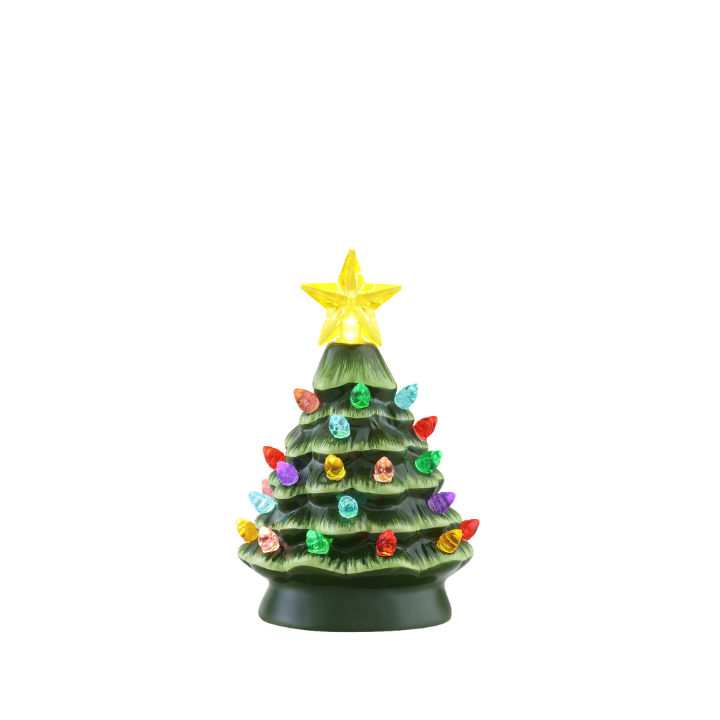Mr. Christmas Nostalgic Ceramic Tree Ornaments - Green, Set of 3