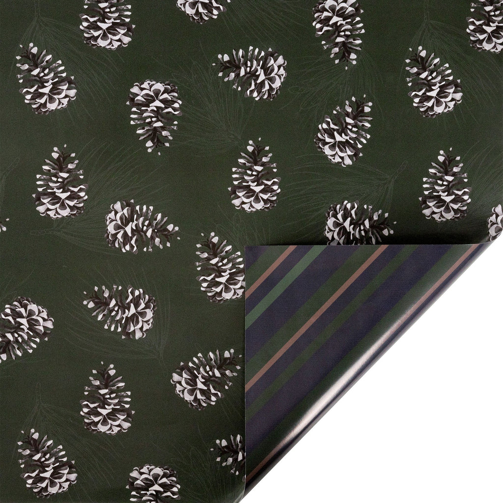 LaRibbons 30" x 33' Christmas Wrapping Paper Kraft Reversible Gift Wrap (2-pack)