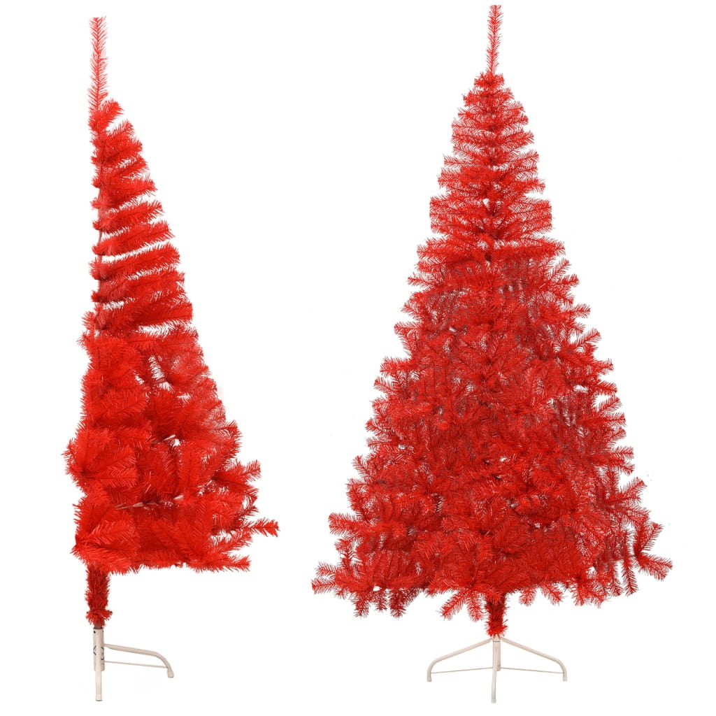 vidaXL Christmas Tree Decoration Artificial Half-Circle Tree with Stand PVC