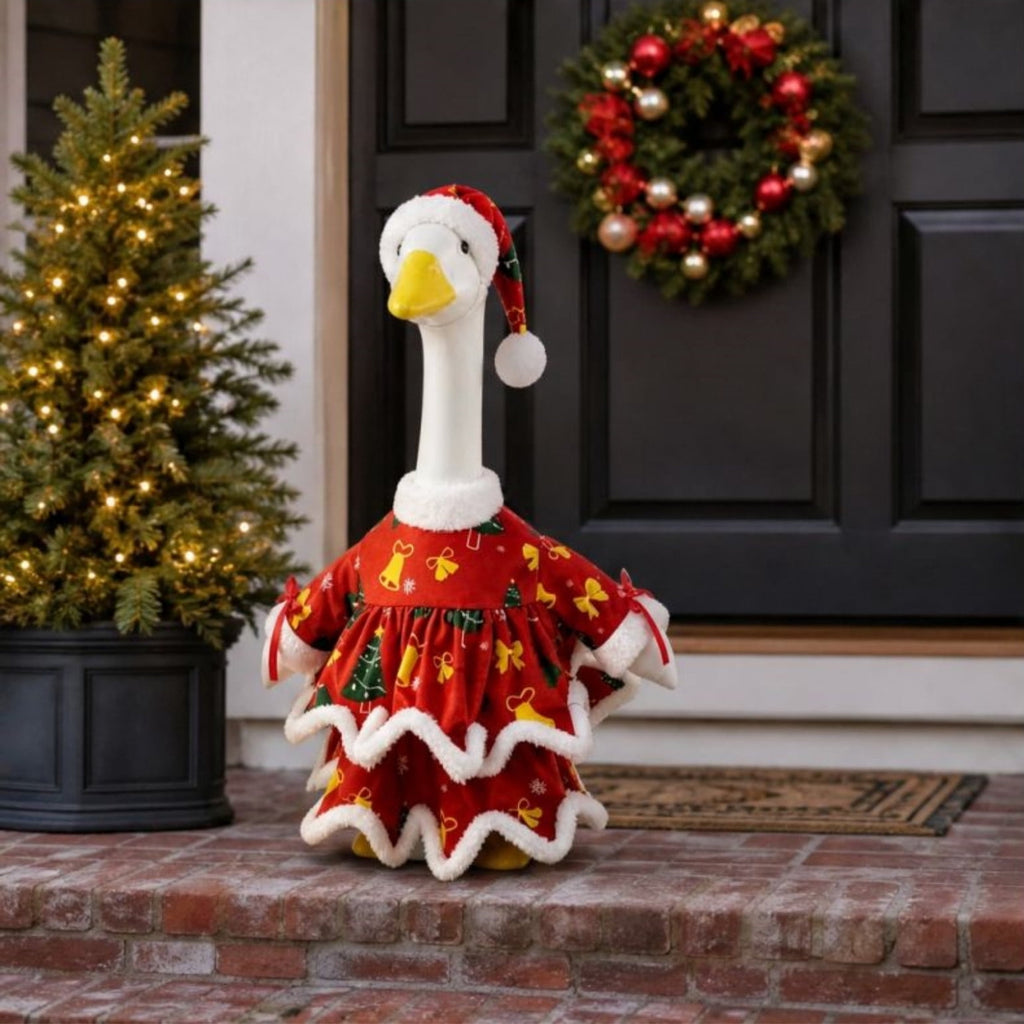 Lzobxe Porch Goose Clothes, Casual Style Lawn Yard Garden Decor for 23" High Cement or Plastic Geese, Goose Costume for All Season and Occasiona