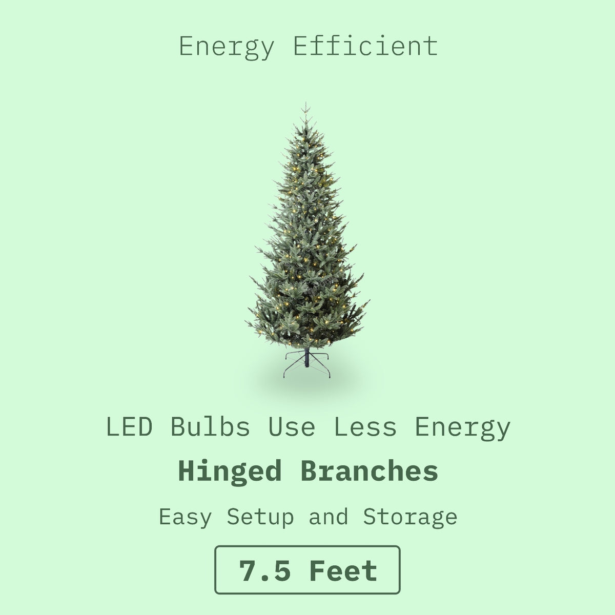 Good Tidings 7.5-Foot Pre-Lit Monroe Christmas Tree with 350 Warm White LED Lights