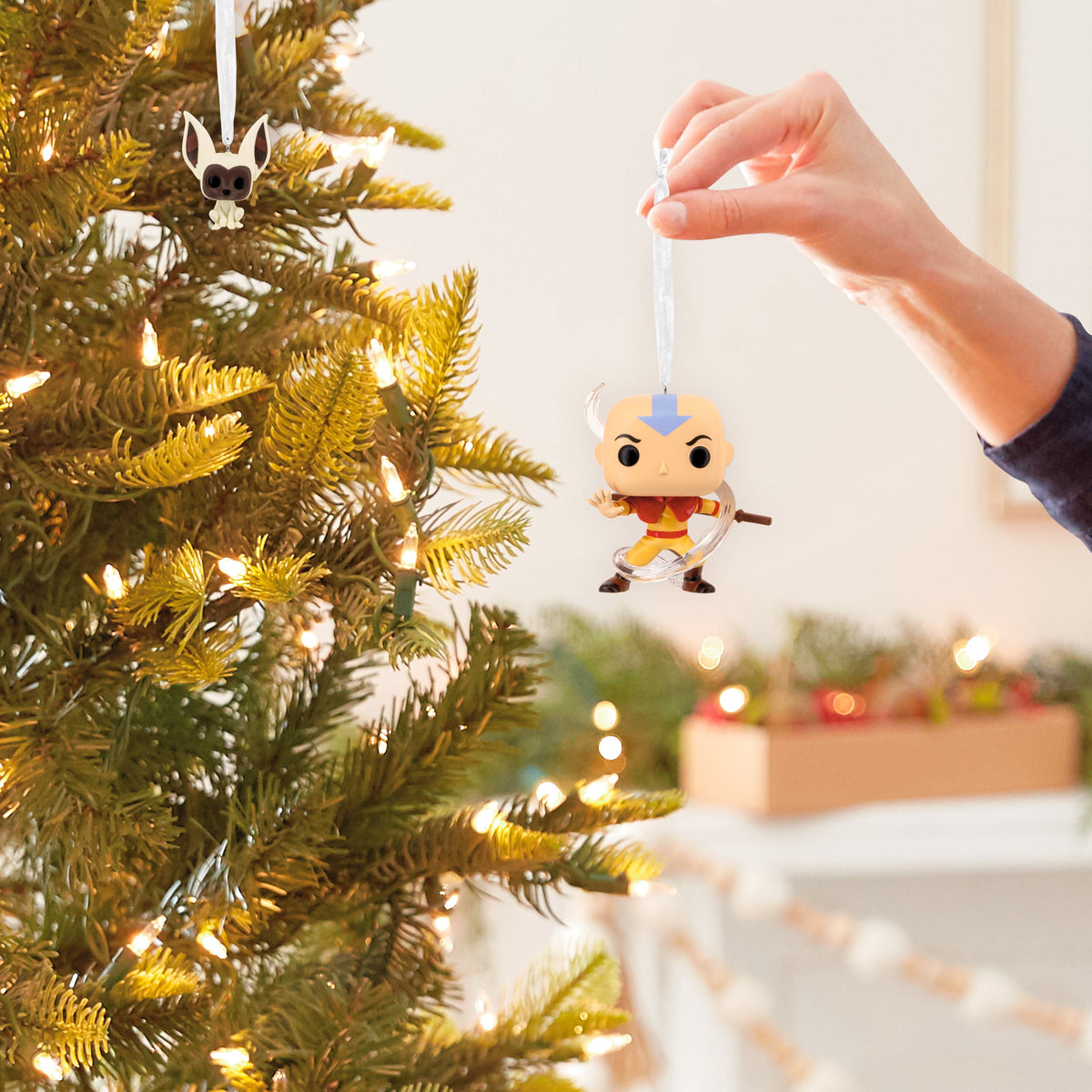 Hallmark Ornament (The Last Airbender Aang Momo Funko), Set of 2, 1 Count