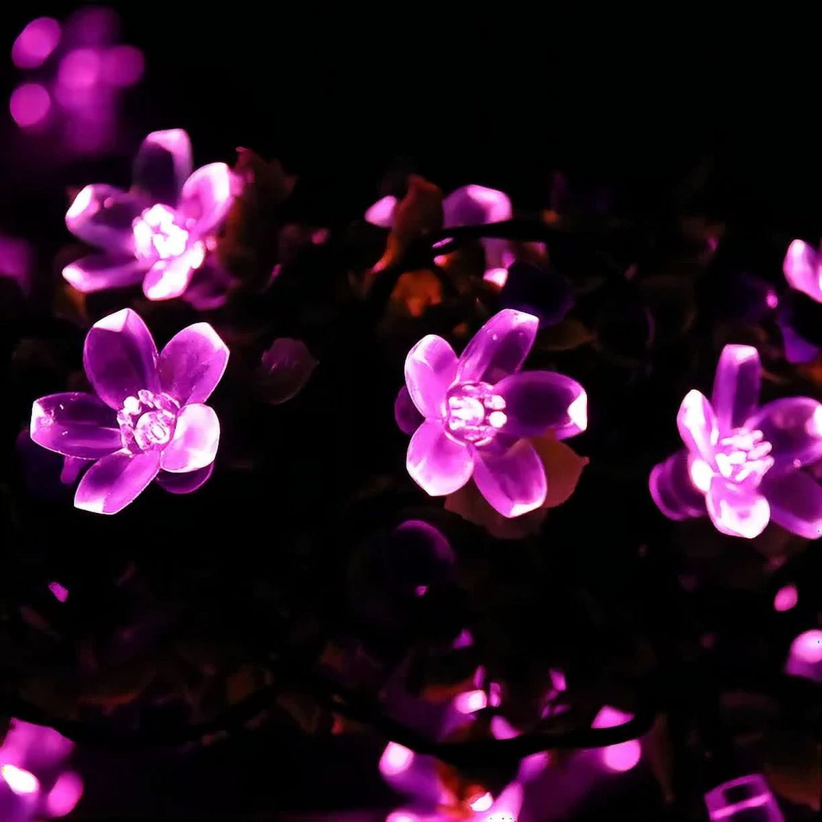 Solar Flower String Lights, Cherry Blossoms Solar Fairy Light,23ft 50 LED Outdoor Waterproof String Lights for Christmas Tree, Home, Garden, Wedding, Patio, Party Decorations(pink)