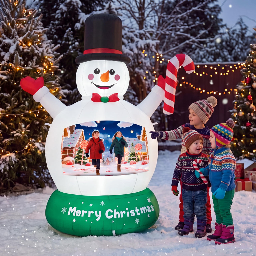 Joyfy 6 FT Christmas Inflatables Snowman Outdoor Decorations,Snowman Christmas Blow Ups Yard Christmas with Built-in LEDs for Holiday Party Garden Lawn Decor