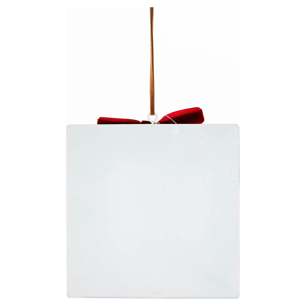 Red and White Metal Santa Square Christmas Ornament, 4.8", by Holiday Time