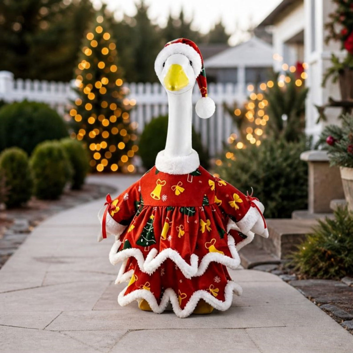 Lzobxe Porch Goose Clothes, Casual Style Lawn Yard Garden Decor for 23" High Cement or Plastic Geese, Goose Costume for All Season and Occasiona