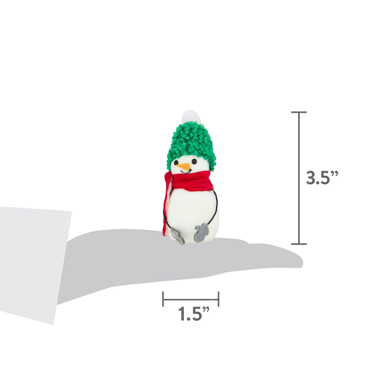 4-Count Red/Green/White Fabric Snowman Mini Christmas Ornaments, 3.5", by Holiday Time