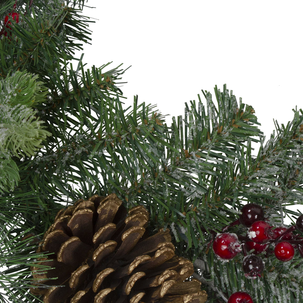 Northlight 6' x 12" Dual Plaid Berries and Pinecones Artificial Christmas Garland - Unlit