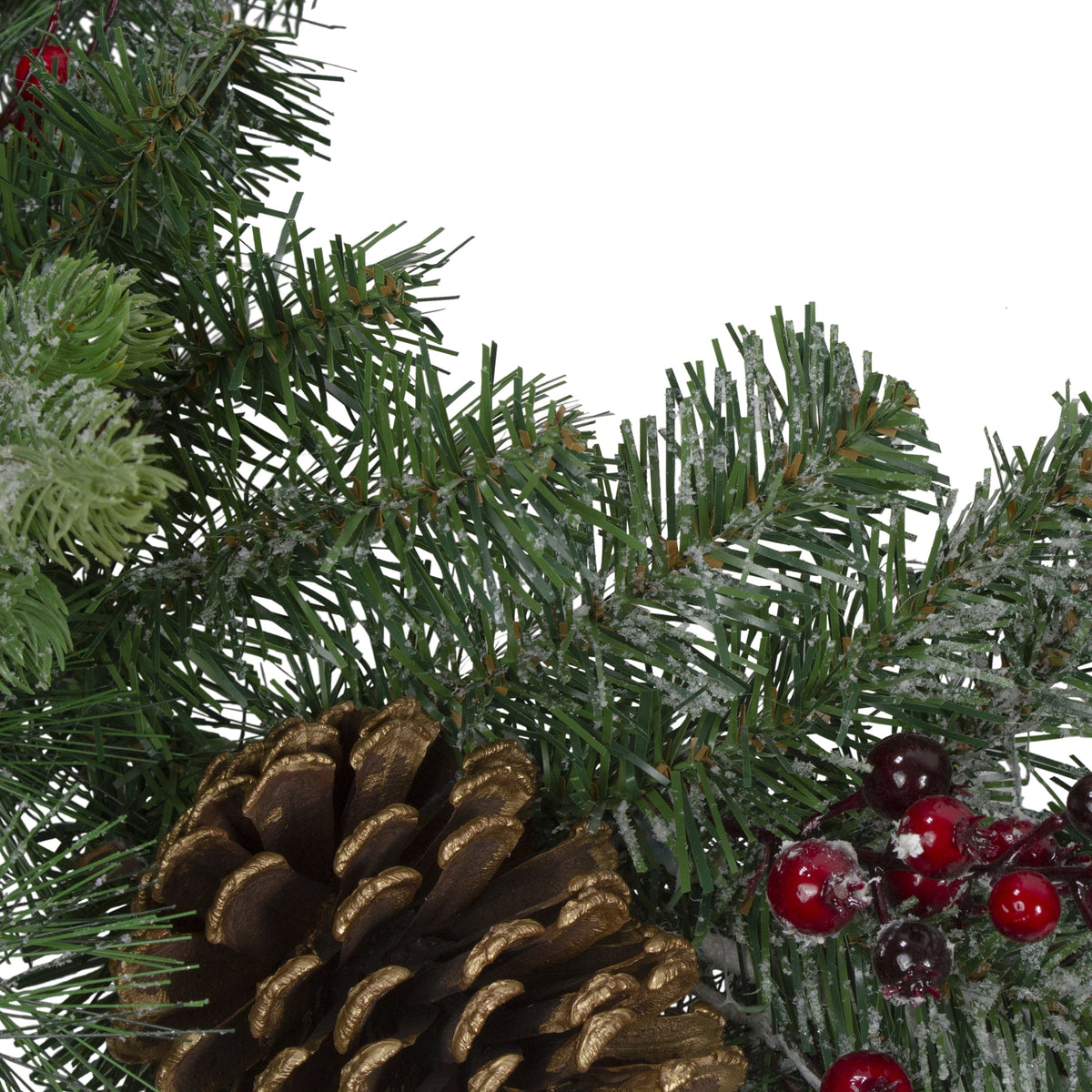 Northlight 6' x 12" Dual Plaid Berries and Pinecones Artificial Christmas Garland - Unlit