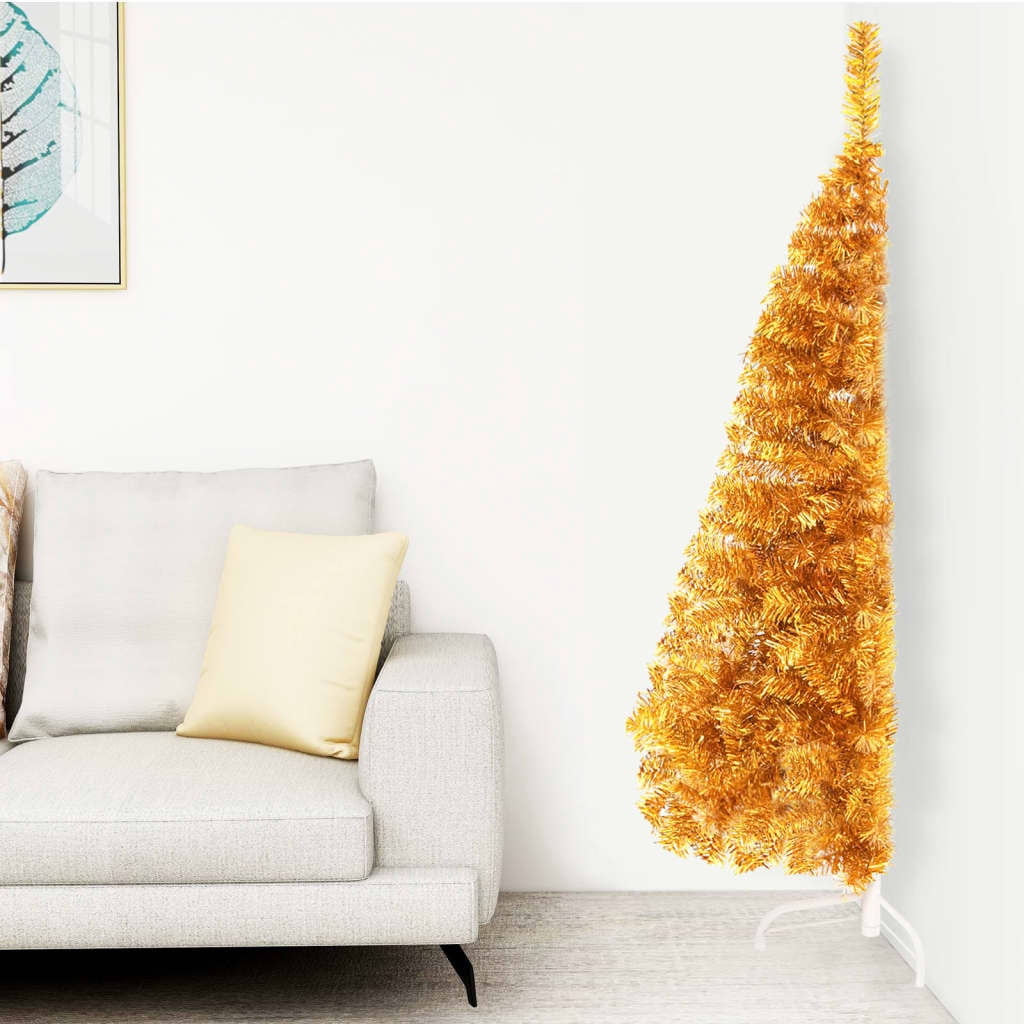 vidaXL Christmas Tree Decoration Artificial Half-Circle Tree with Stand PVC