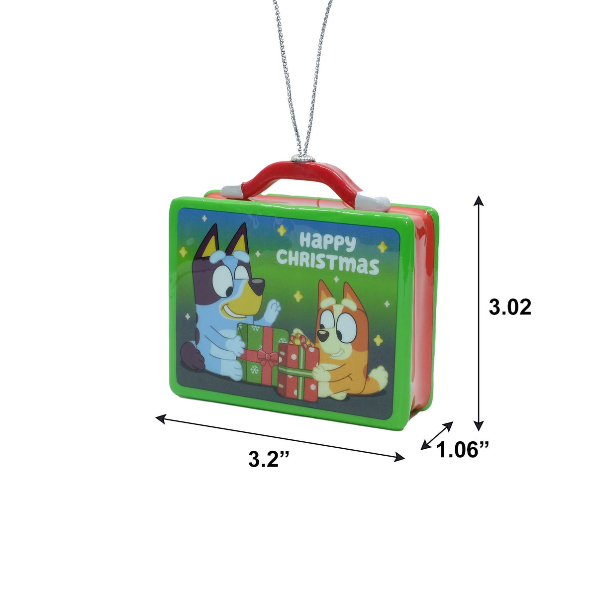 Bluey Happy Christmas Tin Lunch Box Figural Christmas Tree Ornament