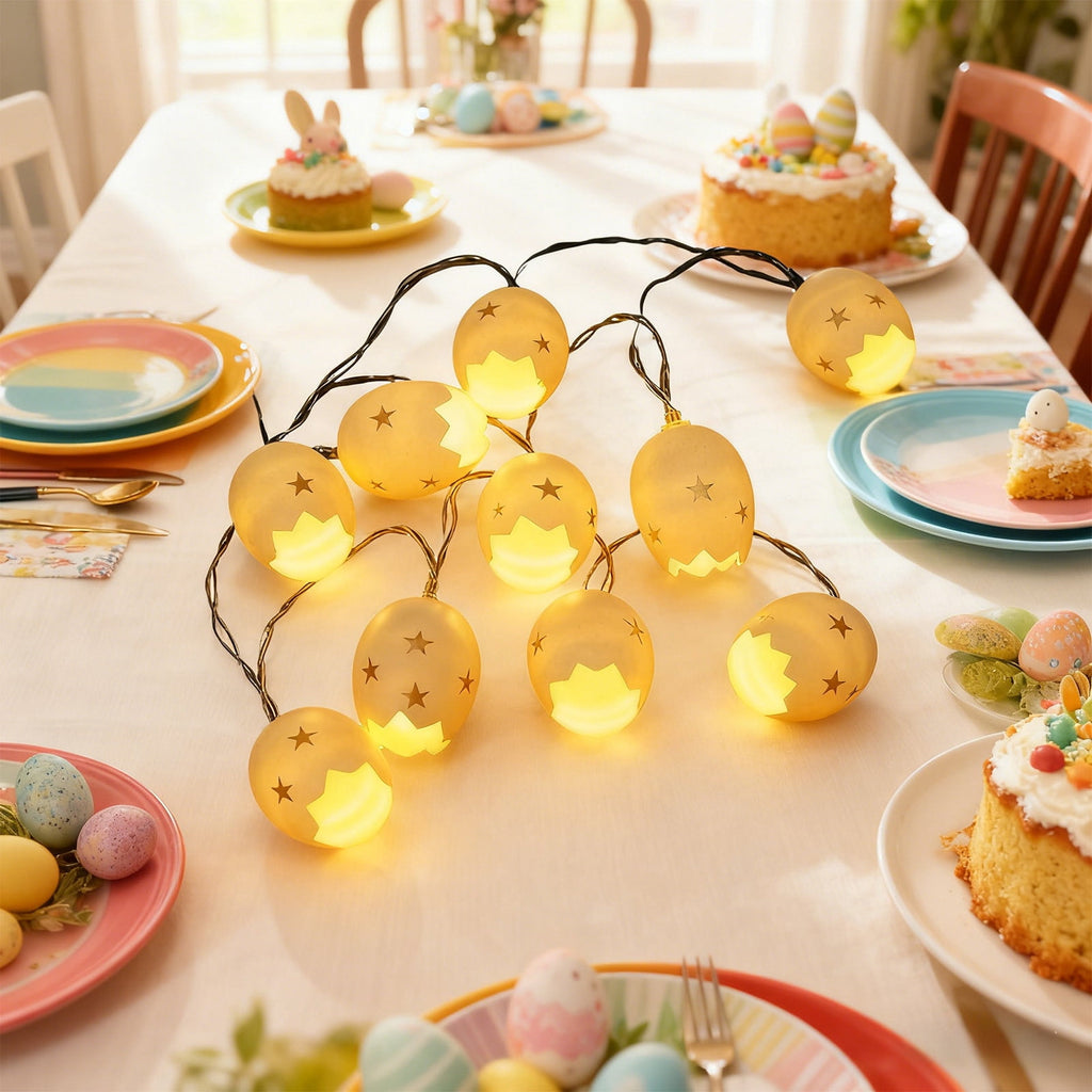 XGFHYJEH Easter Egg String Lights Easter Decor, 1.5M 10LED Easter Lights Colorful Battery Operated Fairy Lights for Indoor Home Holiday Party, Easter Light Decorative