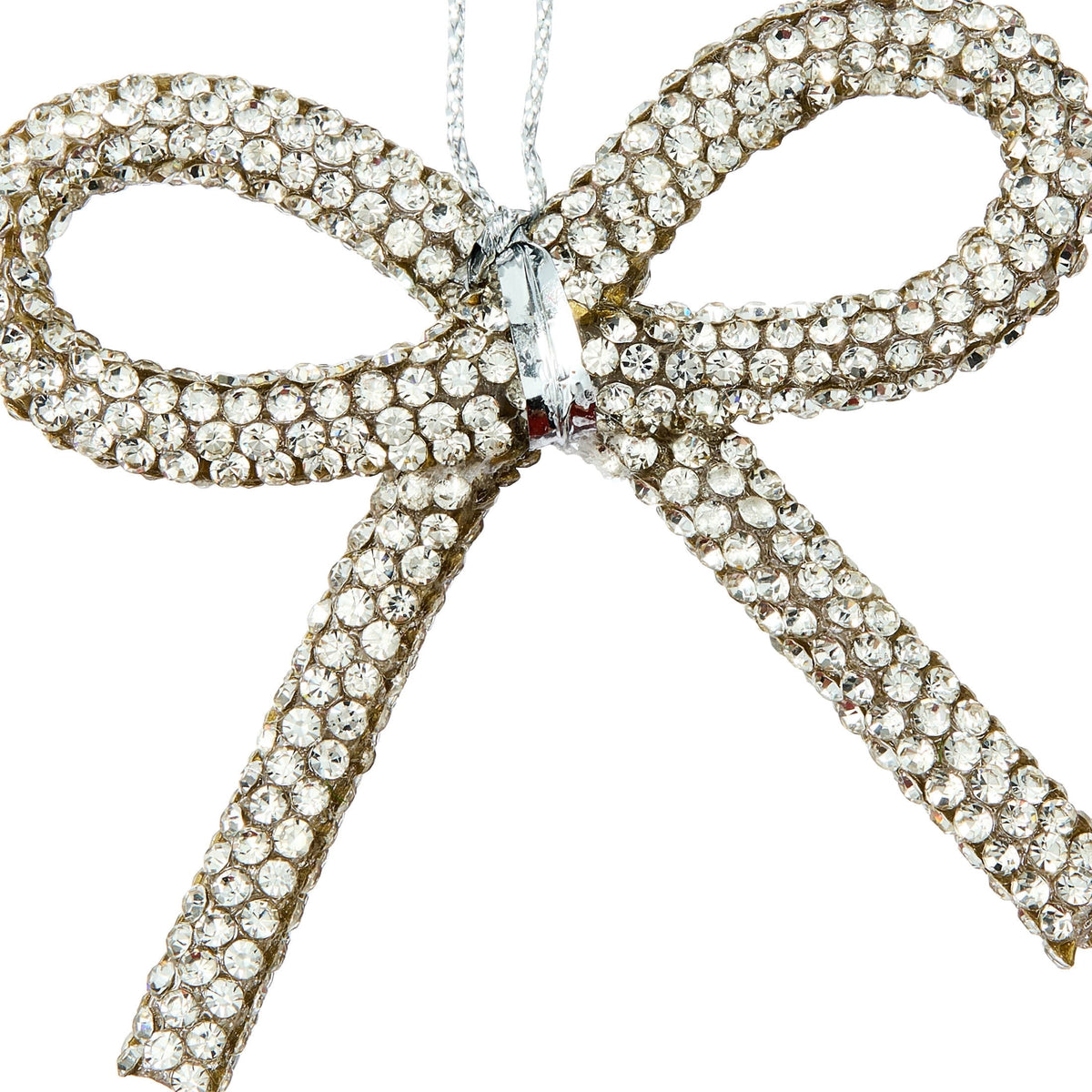 4-Count Silver Gem Bow Mini Christmas Ornaments, 2", by Holiday Time