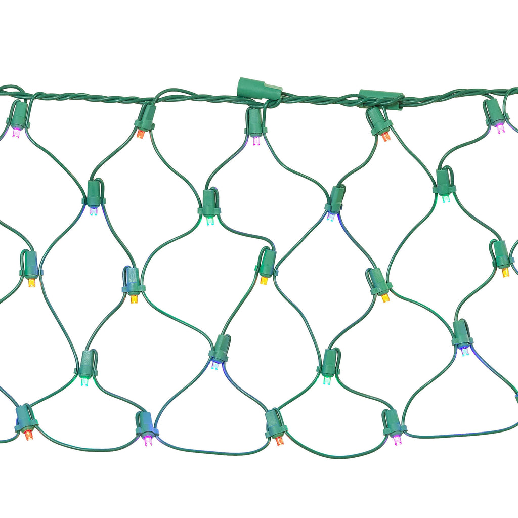 Indoor/Outdoor 150-Count LED Ribbon Christmas Net Lights, Warm White, Green Wire, 7.5' x 8", by Holiday Time