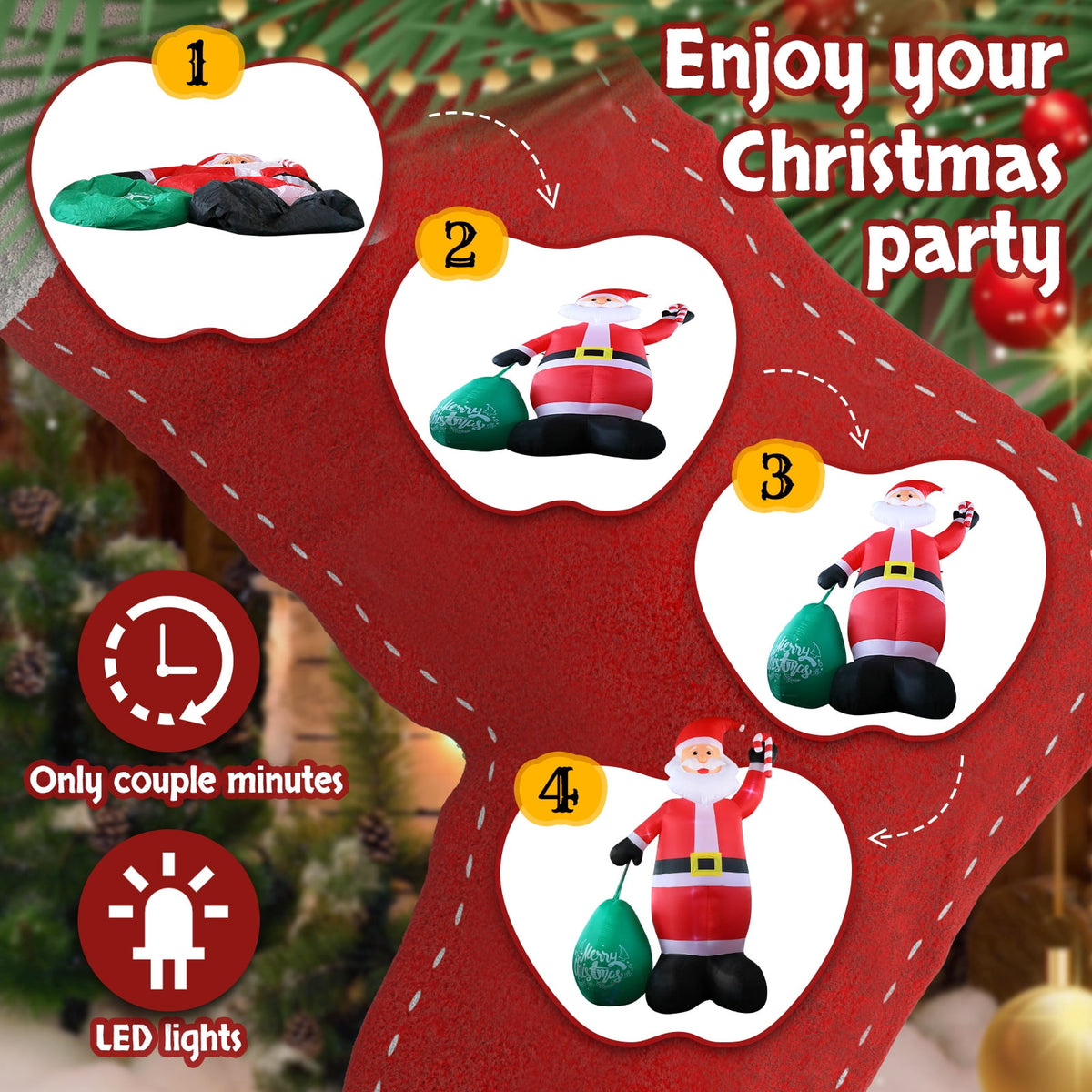 Ktaxon 14Ft Christmas Inflatable Decorations Santa Claus Decoration, Blow up Santa Decor