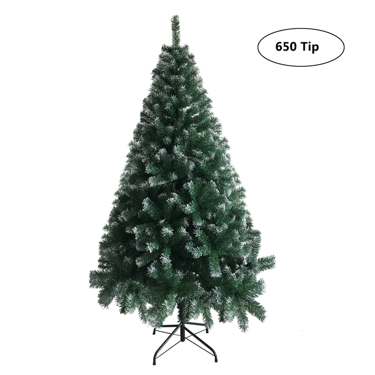 Resenkos 6FT Iron Leg White PVC 650 Branches Christmas Tree, Green
