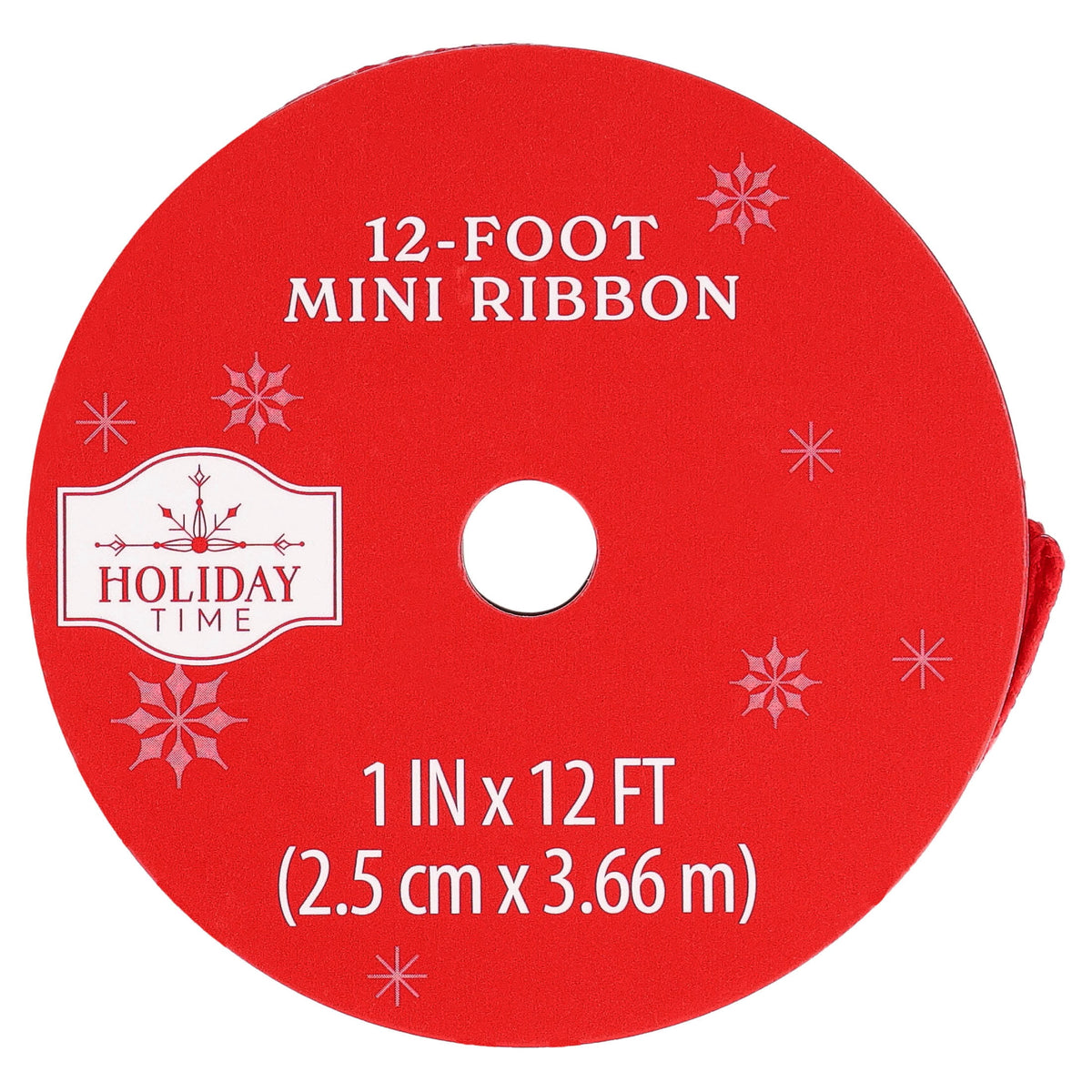 Red Satin Mini Christmas Ribbon, 1" x 12', by Holiday Time