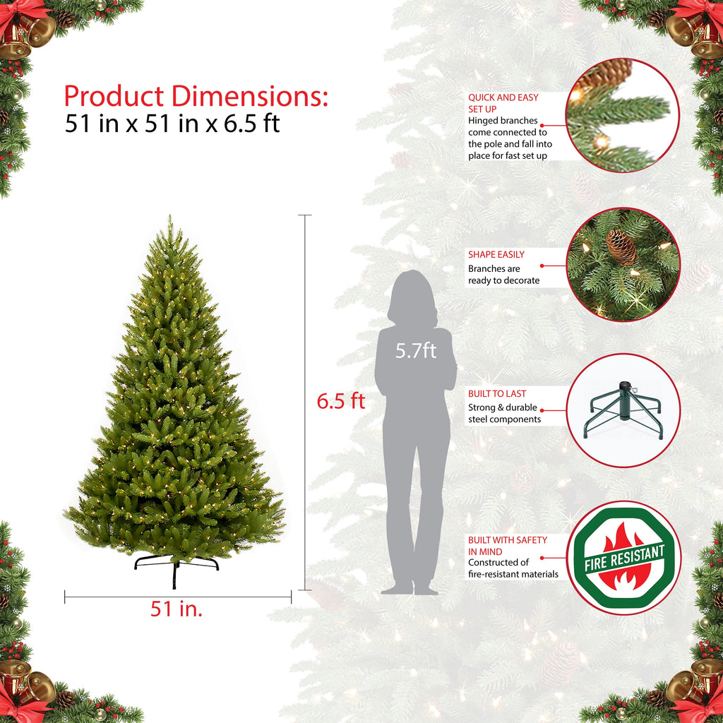 Puleo International Fraser Fir Clear Pre-lit Full Christmas Tree