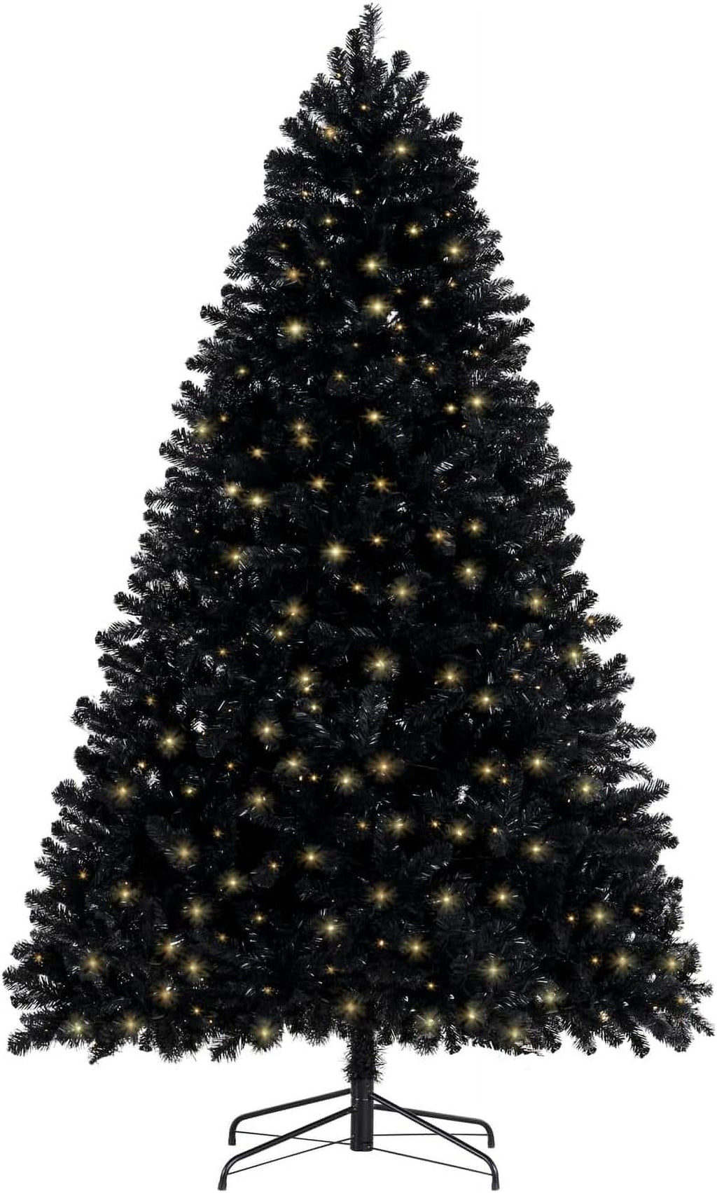 Naomi Home 7.5ft Gold Christmas Tree with Lights, Unique Colored Christmas Tree Prelit with 1412 Branch Tips, 600 Warm Lights and Metal Stand, Aritificial Christmas Tree
