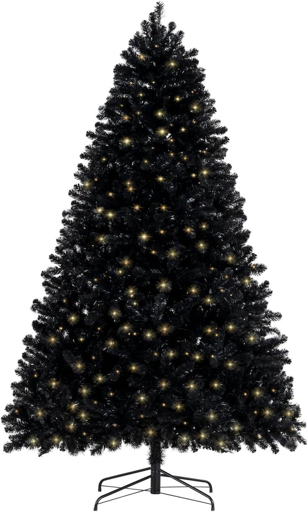 Naomi Home 7.5ft Gold Christmas Tree with Lights, Unique Colored Christmas Tree Prelit with 1412 Branch Tips, 600 Warm Lights and Metal Stand, Aritificial Christmas Tree