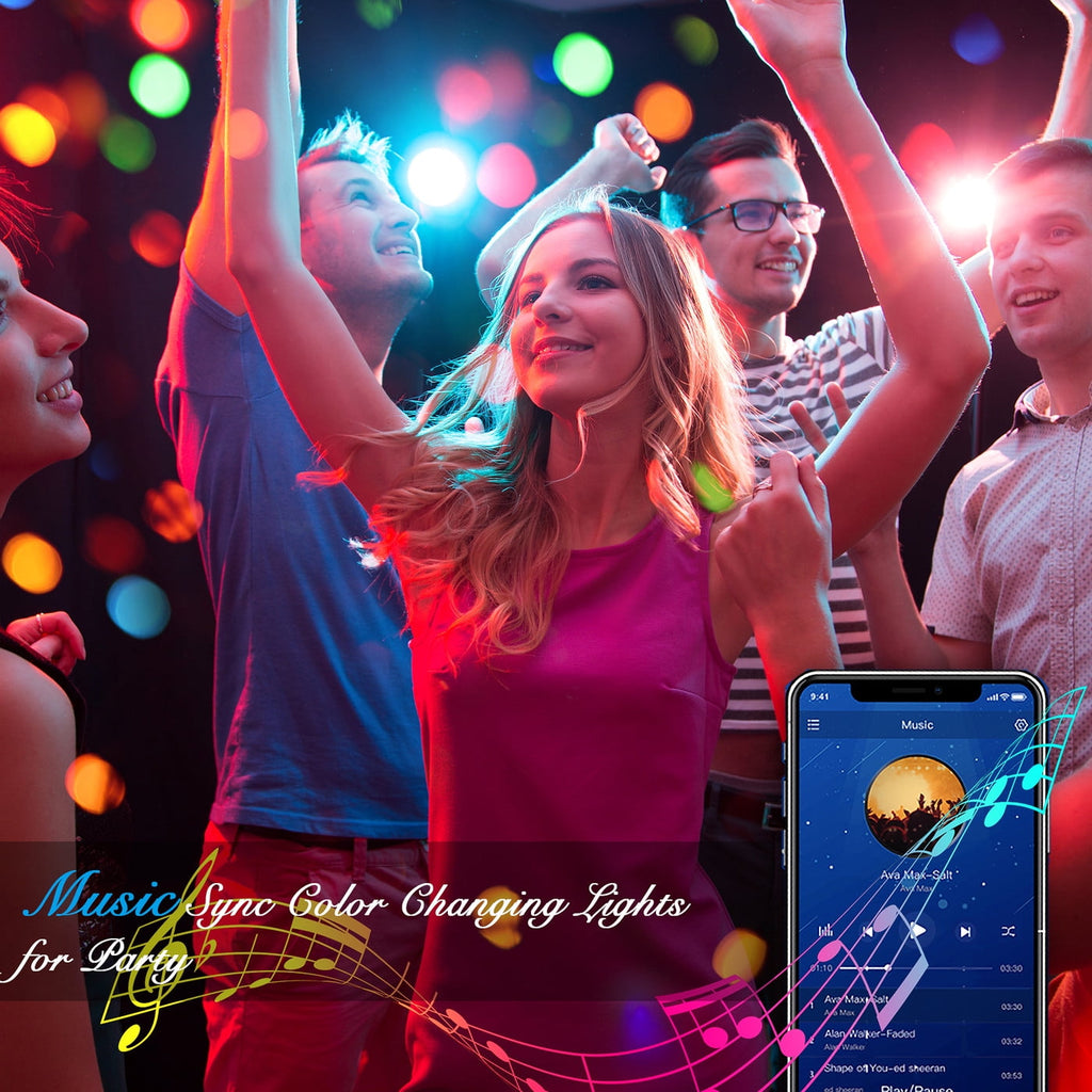 DAYBETTER Led Strip Lights, 100ft Light Strips with App Control Remote, 5050 RGB Led Lights for Bedroom, Music Sync Color Changing Lights for Room Party