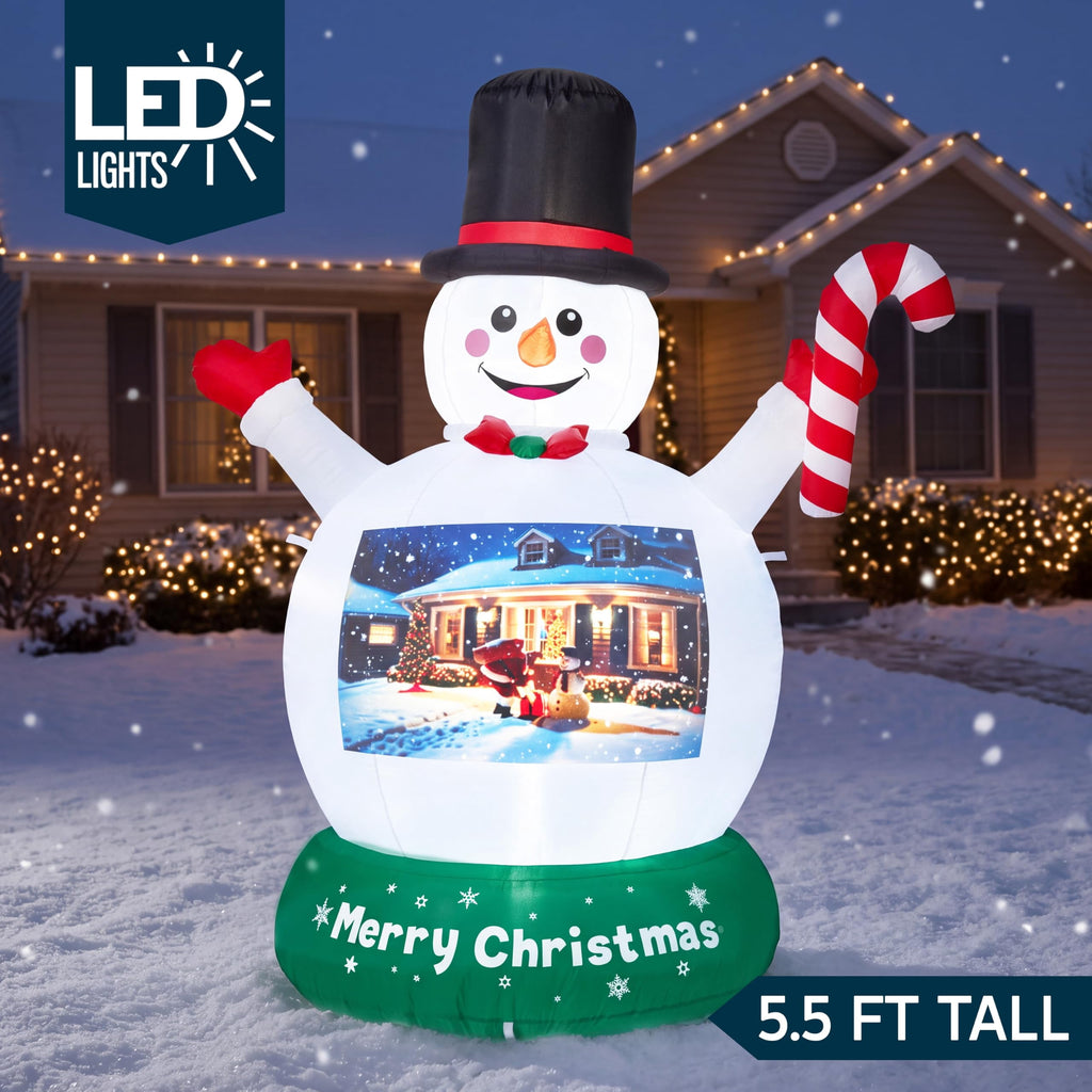 Joyfy 6 FT Christmas Inflatables Snowman Outdoor Decorations,Snowman Christmas Blow Ups Yard Christmas with Built-in LEDs for Holiday Party Garden Lawn Decor