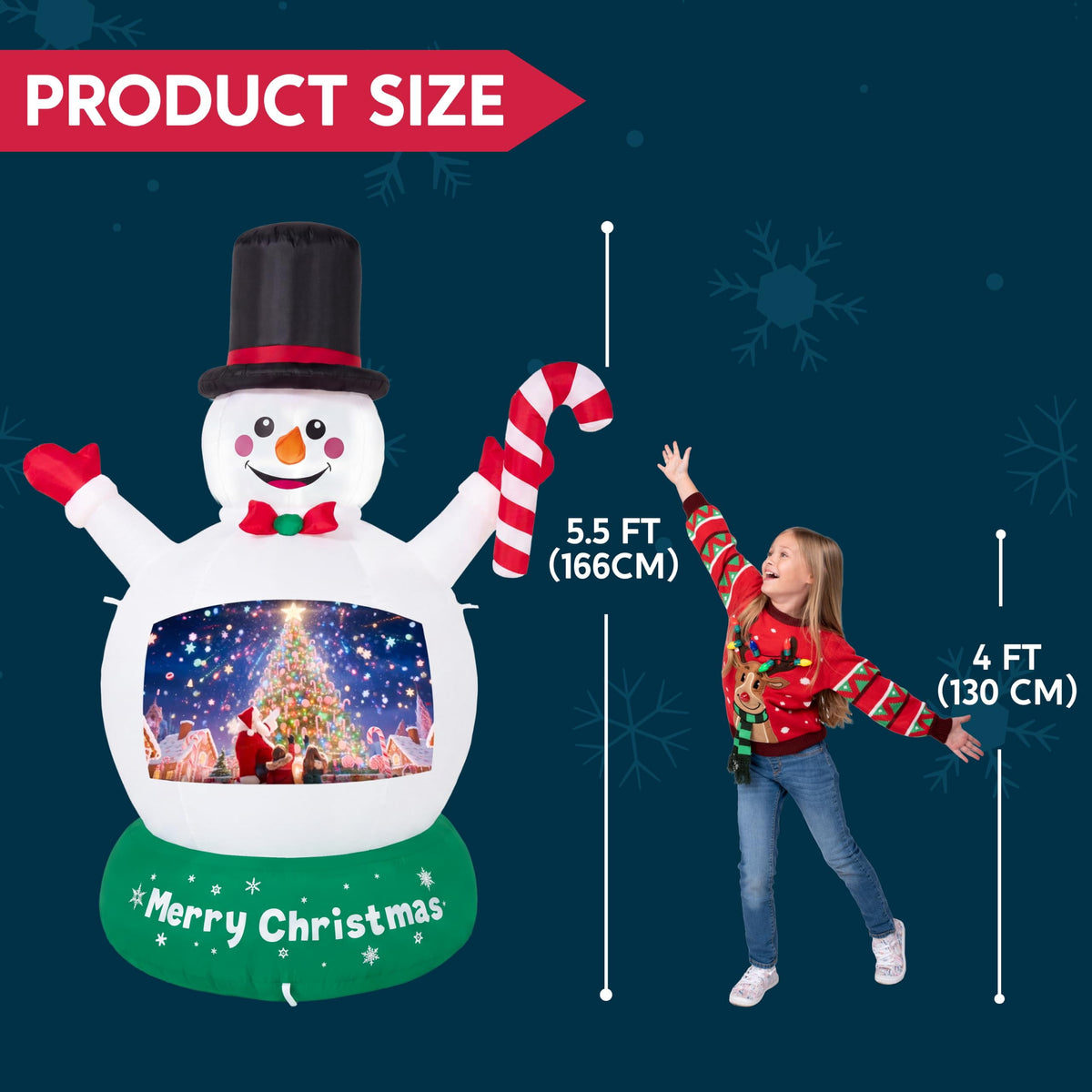 Joyfy 6 FT Christmas Inflatables Snowman Outdoor Decorations,Snowman Christmas Blow Ups Yard Christmas with Built-in LEDs for Holiday Party Garden Lawn Decor