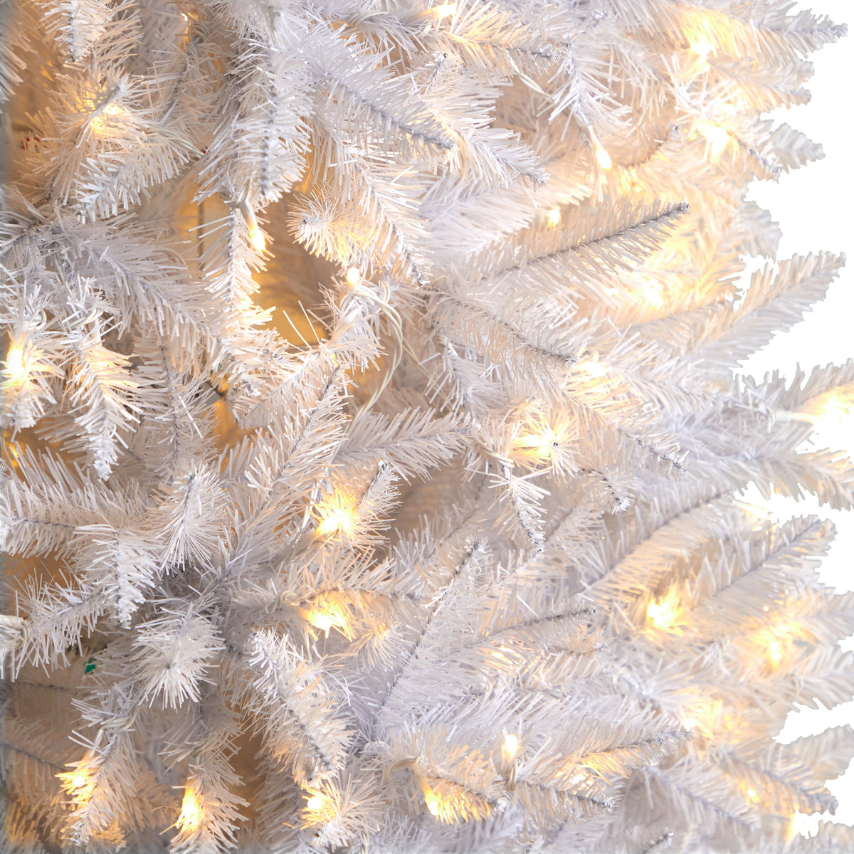 Nearly Natural 3' White Slim Artificial Christmas Tree Prelit 50 Warm White LED Lights