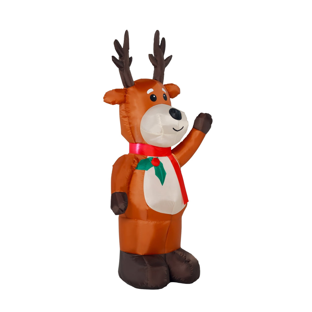 Multicolor Waving Reindeer Christmas Airblown Yard Inflatable, 4', by Holiday Time