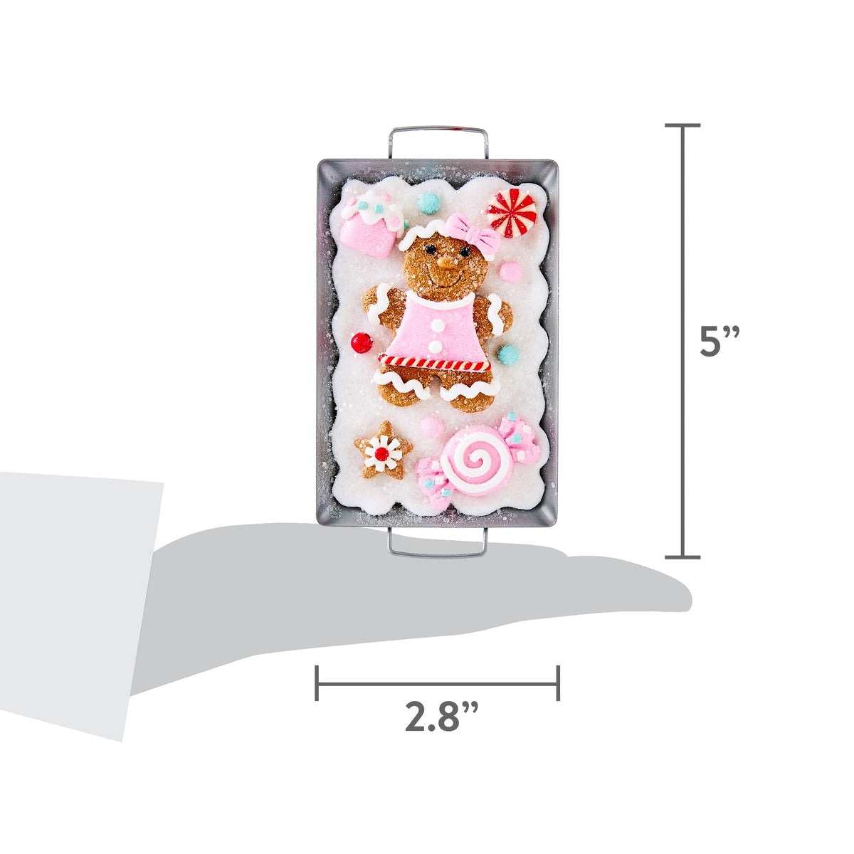 Multicolor Clay Dough Gingerbread Girl with Baking Tray Christmas Ornament, 5", by Holiday Time