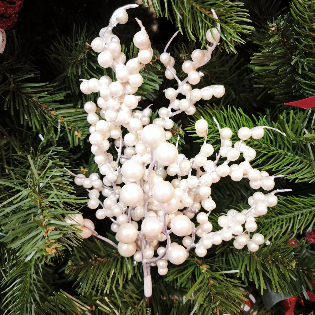 Cream Berry Decorative Christmas Pick, 10", by Holiday Time