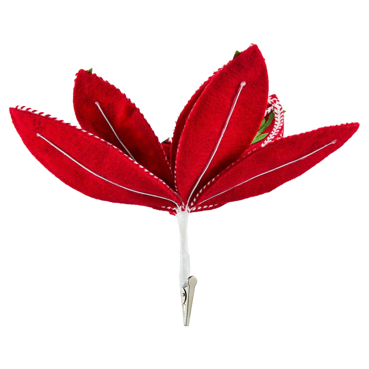 Red Poinsettia Christmas Clip Ornament, 7", by Holiday Time