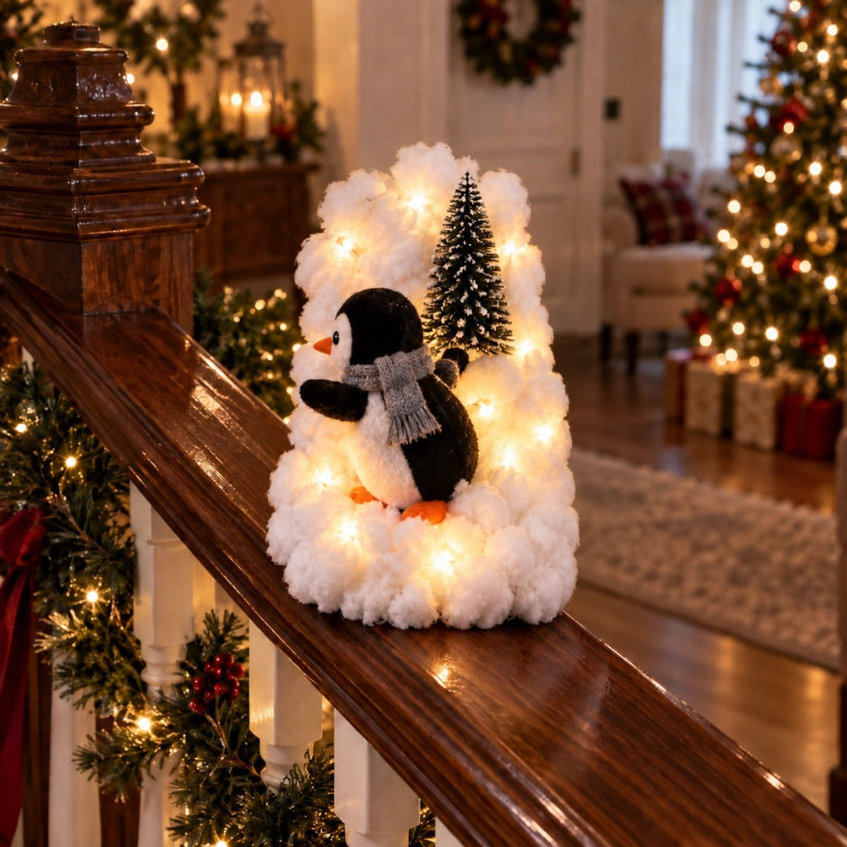 Snowman Magic Fountain, Flowing Snowflake LED Christmas Garden Light,Solar Power and Outdoor Garden Stake for Christmas Yard Decor