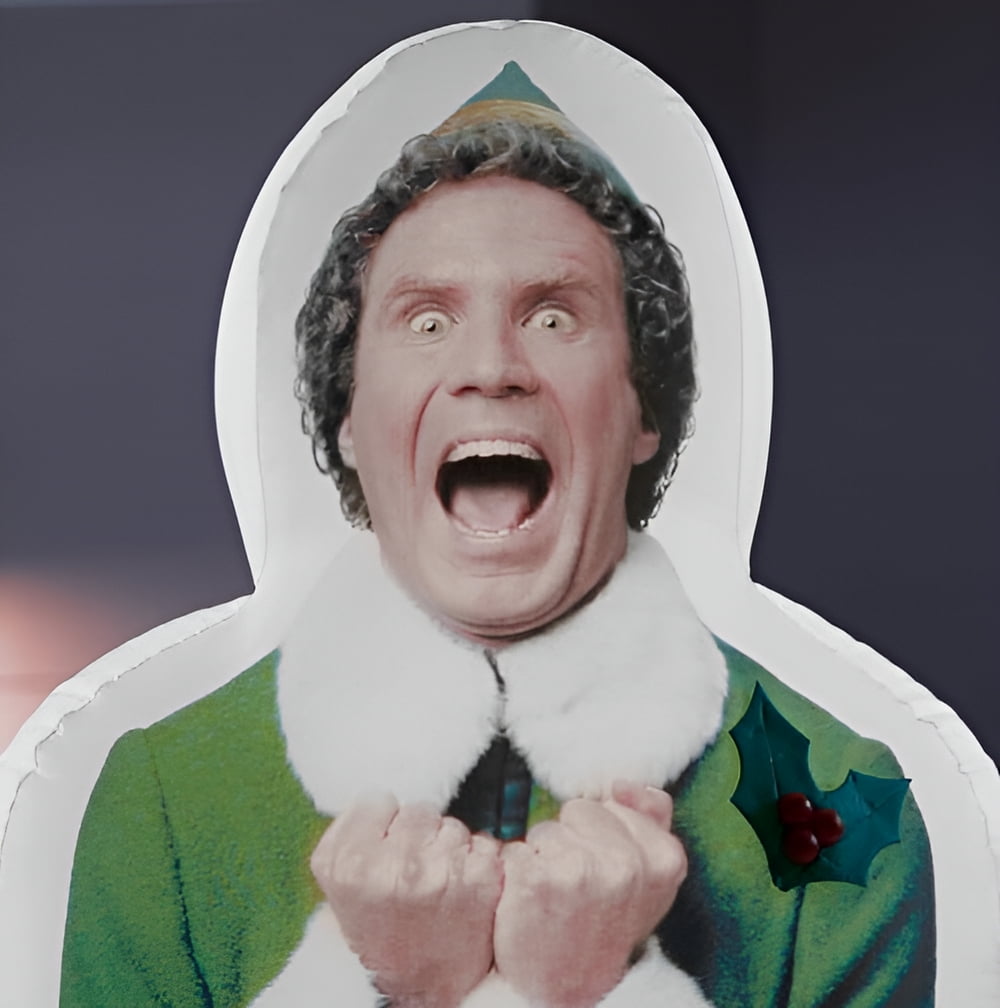 6\' Photorealistic Airblown Excited Buddy the Elf Christmas Inflatable