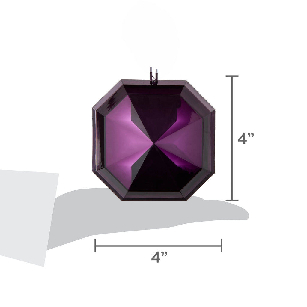 4-Count Purple Square Gem Christmas Ornaments, 4", by Holiday Time