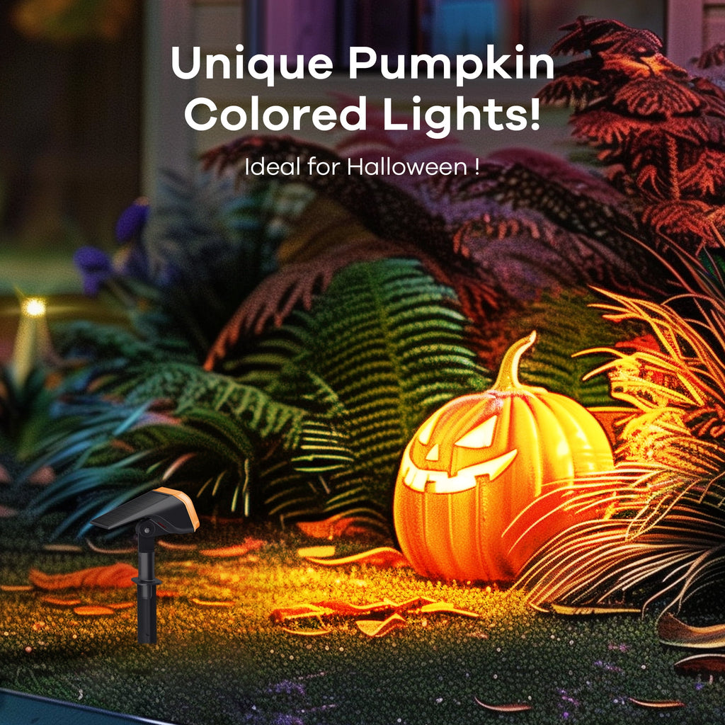 Linkind Halloween Solar Lights Outdoor, 50 LEDs IP67 Waterproof Solar Spotlights Outdoor, Color Changing Solar Landscape Lights for Patio, Garden, Pathway, Yard (6 Pack-Multicolor)