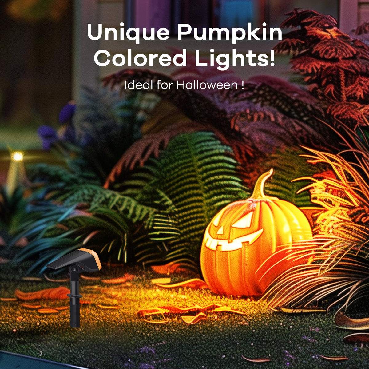 Linkind Halloween Solar Lights Outdoor, 50 LEDs IP67 Waterproof Solar Spotlights Outdoor, Color Changing Solar Landscape Lights for Patio, Garden, Pathway, Yard (6 Pack-Multicolor)