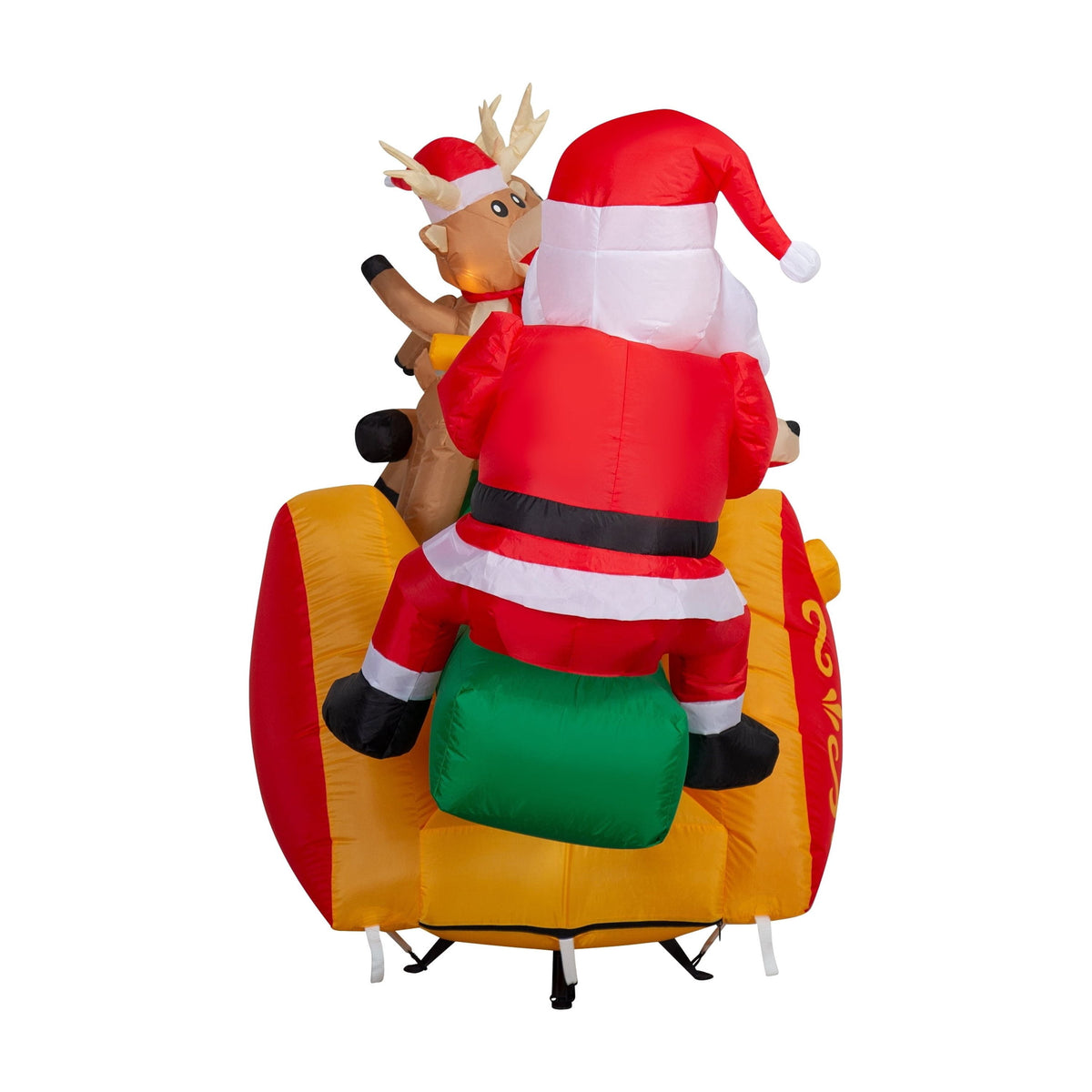 Multicolor Teeter Totter Santa with Reindeer Christmas Airblown Yard Inflatable, 6.5', by Holiday Time