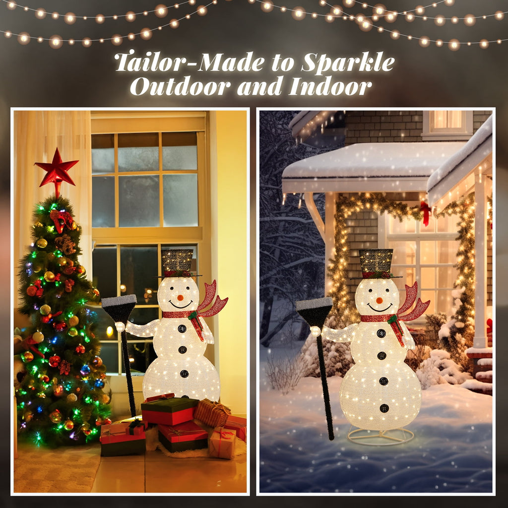 UBesGoo 5ft Lighted Snowman,Pop-Up Design Christmas Outdoor Decor Holiday Decoration
