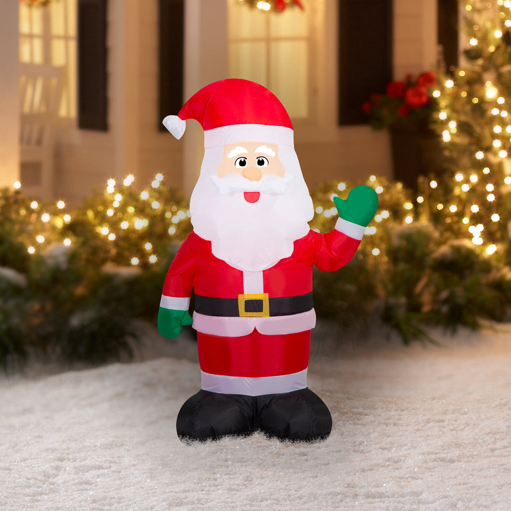 Multicolor Santa Christmas Airblown Yard Inflatable, 4', by Holiday Time