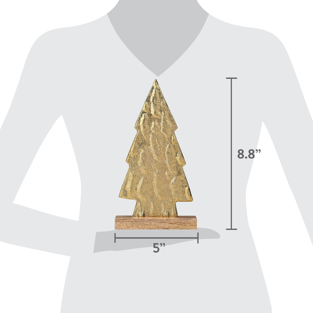 Aluminum Tree Christmas Decoration, Gold, 8.8", by Holiday Time