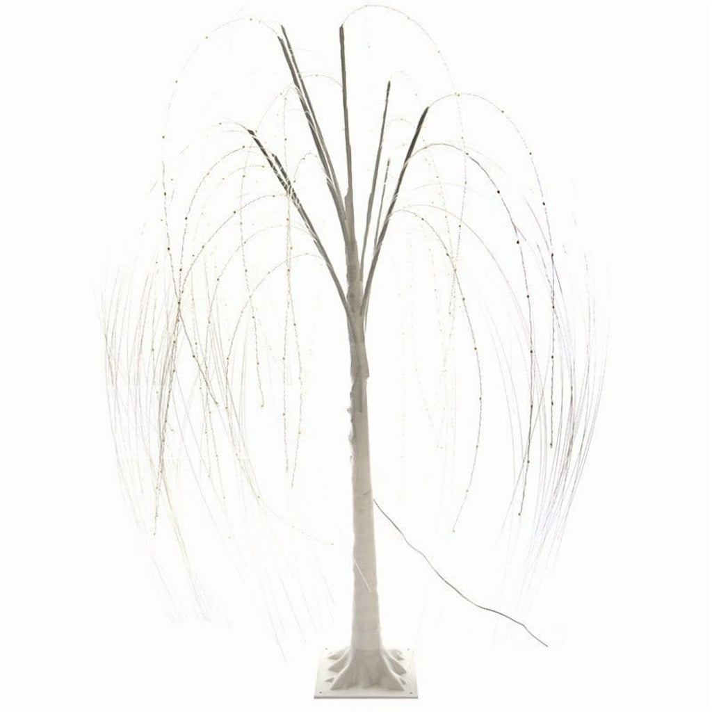 HOARBOEG 4FT Lighted Weeping Willow Tree, Outdoor Indoor Decorative LED Tree with Remote Control, Battery Operated Light Up Tree for Christmas Wedding Party Garden Home Decor