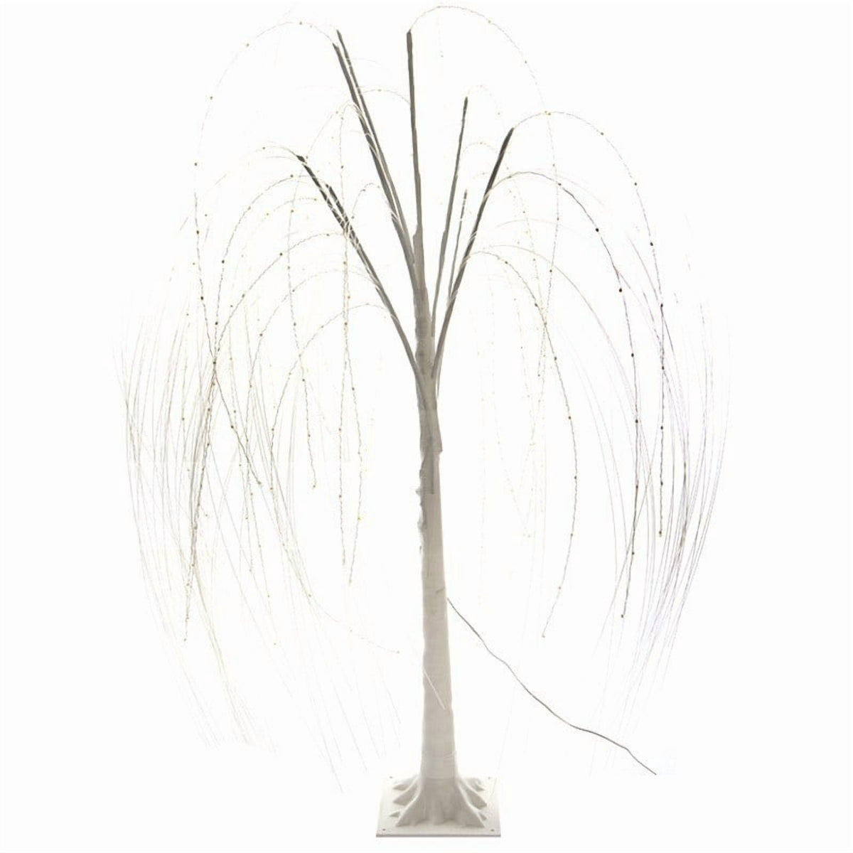 HOARBOEG 4FT Lighted Weeping Willow Tree, Outdoor Indoor Decorative LED Tree with Remote Control, Battery Operated Light Up Tree for Christmas Wedding Party Garden Home Decor