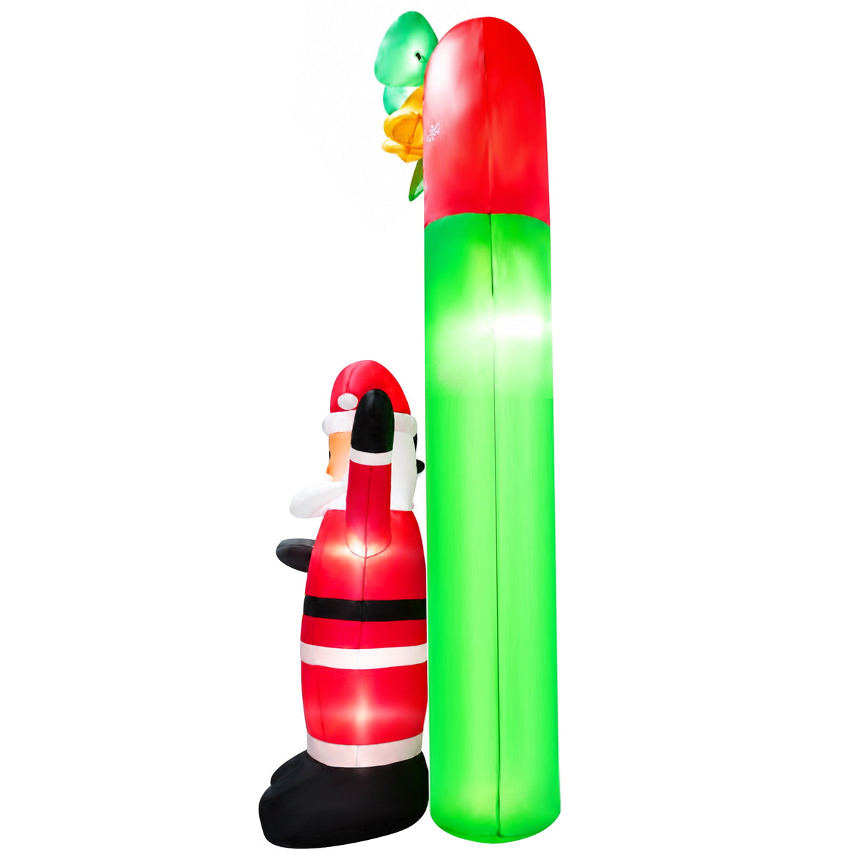 Yexmas 8FT Christmas Inflatable Archway,Christmas Blow Up Yard Decorations with Santa Claus and Snowman,Outdoor Christmas Decorations with Bow LED Lights