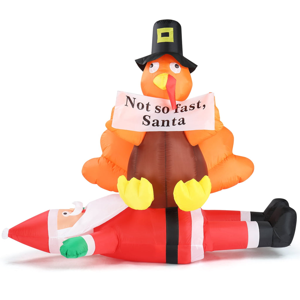UBesGoo Inflatable Christmas Santa Claus & Turkey Decor Garden Decoration Thanksgiving