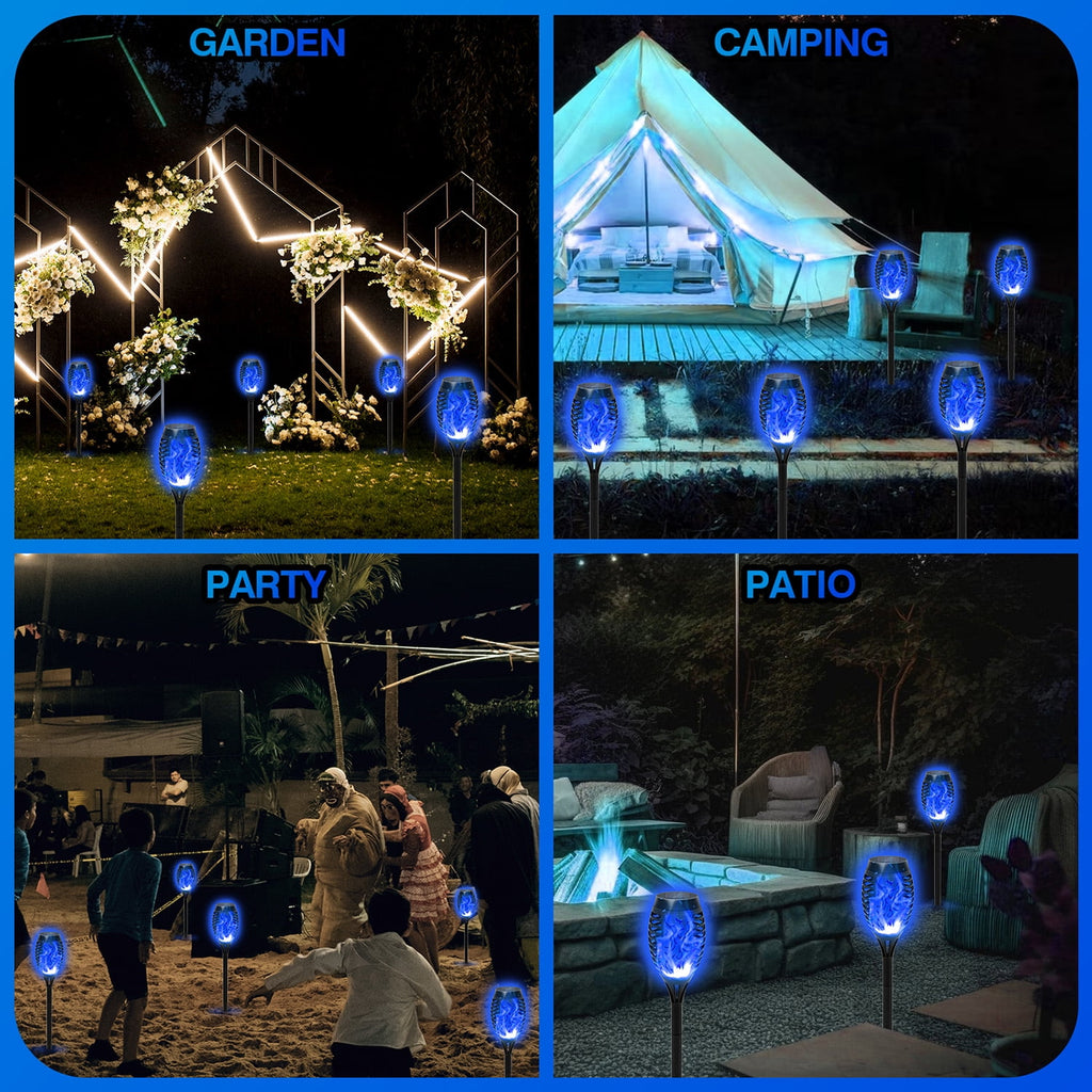 CATGOOD Solar Blue 20 V LED Landscape & Walkway Light (12 Pack)