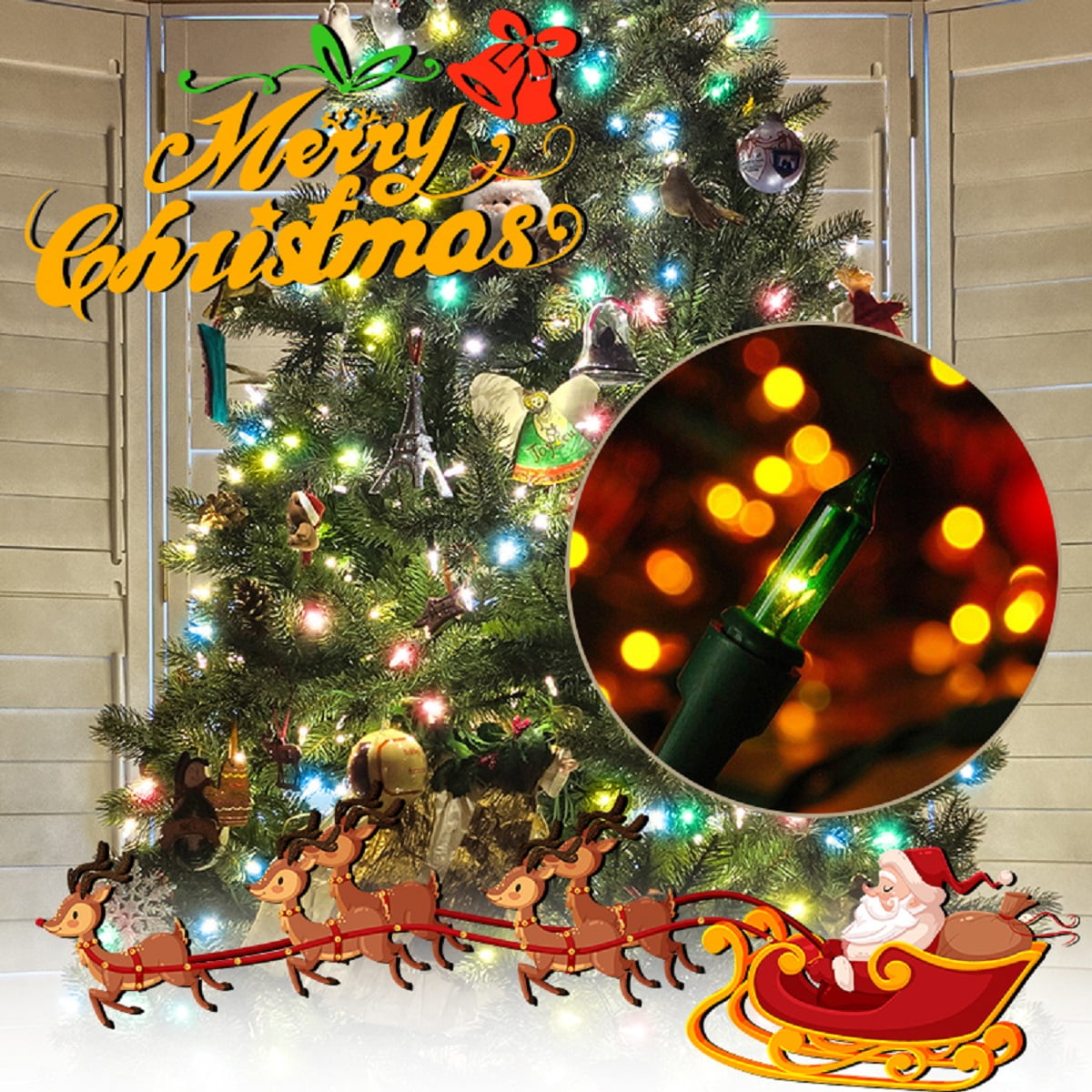 Christmas String Lights Battery Operated,Waterproof Twinkle Fairy Lights with 8 Modes & Timer for Outdoor Indoor Decorations, Multicolor (3M/9.8ft 30 LED)