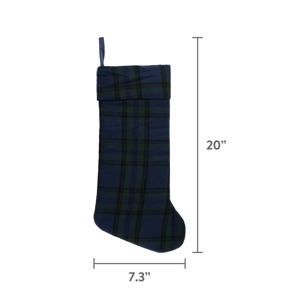 My Texas House Angie Plaid Christmas Stocking, Blue, 20"
