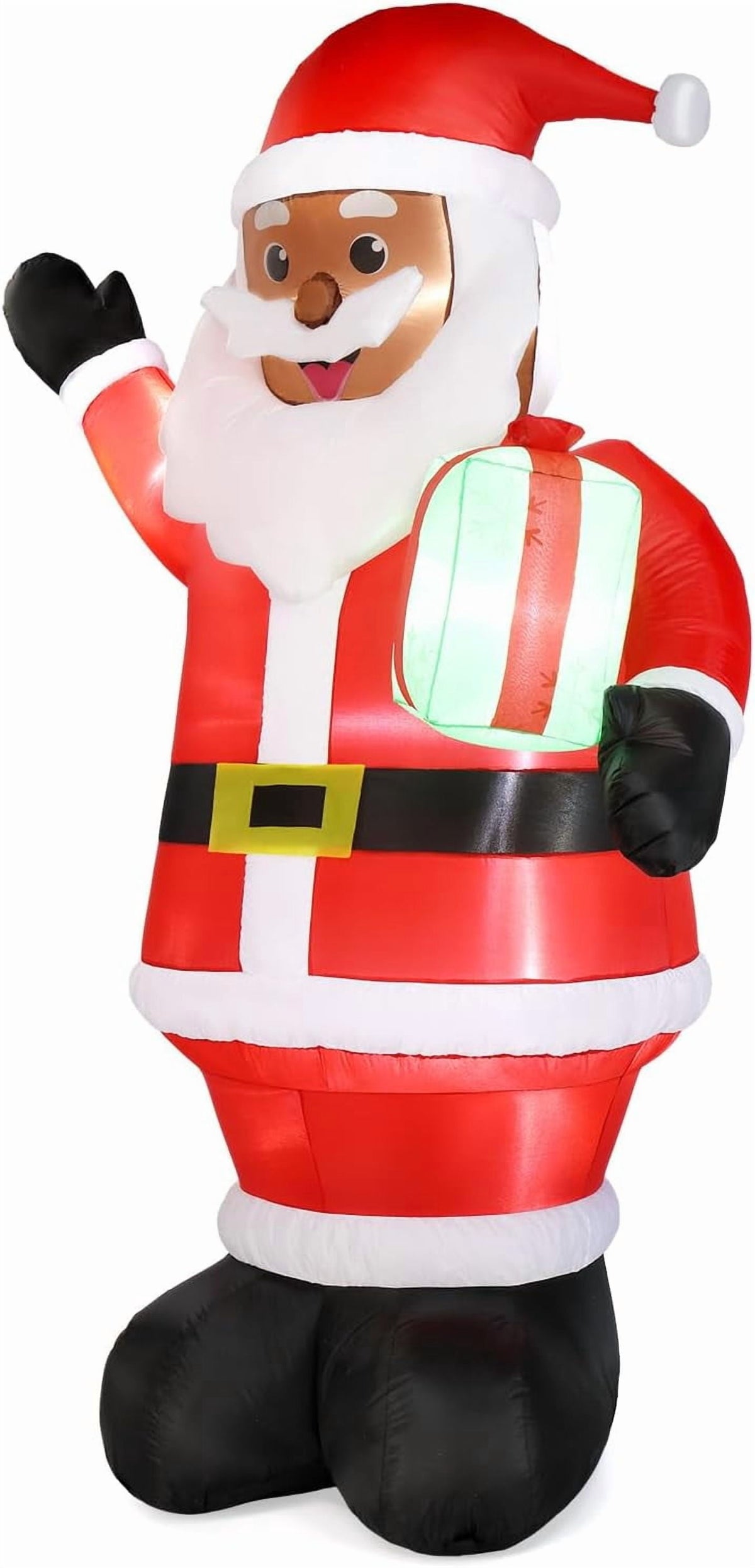 Joymor 8ft Lighted Inflatable Santa Claus Christmas Yard Decoration for Indoor/Outdoor, Black